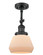 Franklin Restoration One Light Semi-Flush Mount in Matte Black (405|201F-BK-G171)