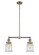 Franklin Restoration Two Light Island Pendant in Antique Brass (405|209-AB-G184)