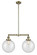 Franklin Restoration Two Light Island Pendant in Antique Brass (405|209-AB-G204-10)