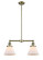 Franklin Restoration Two Light Island Pendant in Antique Brass (405|209-AB-G41)