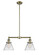 Franklin Restoration Two Light Island Pendant in Antique Brass (405|209-AB-G42)