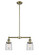 Franklin Restoration Two Light Island Pendant in Antique Brass (405|209-AB-G52)