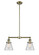 Franklin Restoration Two Light Island Pendant in Antique Brass (405|209-AB-G62)