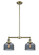 Franklin Restoration Two Light Island Pendant in Antique Brass (405|209-AB-G73)