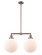 Franklin Restoration Two Light Island Pendant in Antique Copper (405|209-AC-G201-12)