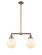 Franklin Restoration Two Light Island Pendant in Antique Copper (405|209-AC-G201-8)
