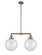 Franklin Restoration Two Light Island Pendant in Antique Copper (405|209-AC-G202-10)