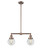 Franklin Restoration Two Light Island Pendant in Antique Copper (405|209-AC-G202-6)