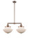 Franklin Restoration Two Light Island Pendant in Antique Copper (405|209-AC-G541)