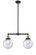 Franklin Restoration Two Light Island Pendant in Black Antique Brass (405|209-BAB-G204-8)