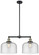 Franklin Restoration Two Light Island Pendant in Black Antique Brass (405|209-BAB-G74-L)