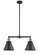 Franklin Restoration Two Light Island Pendant in Black Antique Brass (405|209-BAB-M13-BK)