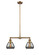 Franklin Restoration Two Light Island Pendant in Brushed Brass (405|209-BB-G173)