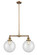 Franklin Restoration LED Island Pendant in Brushed Brass (405|209-BB-G202-10-LED)