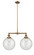 Franklin Restoration Two Light Island Pendant in Brushed Brass (405|209-BB-G204-12)