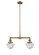 Franklin Restoration Two Light Island Pendant in Brushed Brass (405|209-BB-G532)
