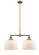 Franklin Restoration Two Light Island Pendant in Brushed Brass (405|209-BB-G71-L)