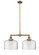 Franklin Restoration Two Light Island Pendant in Brushed Brass (405|209-BB-G72-L)