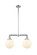 Franklin Restoration Two Light Island Pendant in Polished Chrome (405|209-PC-G201-8)