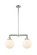 Franklin Restoration Two Light Island Pendant in Polished Nickel (405|209-PN-G201-8)