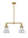 Franklin Restoration Two Light Island Pendant in Satin Gold (405|209-SG-G192)