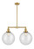 Franklin Restoration Two Light Island Pendant in Satin Gold (405|209-SG-G204-12)