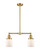 Franklin Restoration Two Light Island Pendant in Satin Gold (405|209-SG-G51)