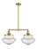Franklin Restoration Two Light Island Pendant in Satin Gold (405|209-SG-G544)