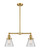 Franklin Restoration Two Light Island Pendant in Satin Gold (405|209-SG-G62)