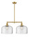 Franklin Restoration Two Light Island Pendant in Satin Gold (405|209-SG-G72-L)