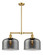 Franklin Restoration Two Light Island Pendant in Satin Gold (405|209-SG-G73-L)