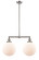 Franklin Restoration Two Light Island Pendant in Brushed Satin Nickel (405|209-SN-G201-10)