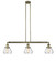 Franklin Restoration Three Light Island Pendant in Antique Brass (405|213-AB-G172)