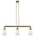 Franklin Restoration Three Light Island Pendant in Antique Brass (405|213-AB-G181)