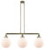Franklin Restoration Three Light Island Pendant in Antique Brass (405|213-AB-G201-10)