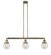 Franklin Restoration Three Light Island Pendant in Antique Brass (405|213-AB-G202-6)