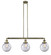 Franklin Restoration Three Light Island Pendant in Antique Brass (405|213-AB-G202-8)