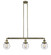 Franklin Restoration Three Light Island Pendant in Antique Brass (405|213-AB-G204-6)