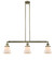 Franklin Restoration Three Light Island Pendant in Antique Brass (405|213-AB-G61)