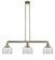 Franklin Restoration Three Light Island Pendant in Antique Brass (405|213-AB-G72)