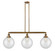 Franklin Restoration Three Light Island Pendant in Brushed Brass (405|213-BB-G202-10)
