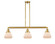 Franklin Restoration Three Light Island Pendant in Satin Gold (405|213-SG-G171)