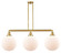 Franklin Restoration Three Light Island Pendant in Satin Gold (405|213-SG-G201-12)