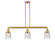 Franklin Restoration Three Light Island Pendant in Satin Gold (405|213-SG-G54)