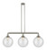 Franklin Restoration Three Light Island Pendant in Brushed Satin Nickel (405|213-SN-G204-12)