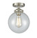 Nouveau LED Semi-Flush Mount in Brushed Satin Nickel (405|284-1C-SN-G202-8-LED)