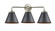 Nouveau Three Light Bath Vanity in Brushed Satin Nickel (405|284-3W-SN-M13-BK)