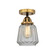 Nouveau 2 One Light Semi-Flush Mount in Black Antique Brass (405|288-1C-BAB-G142)