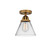 Nouveau 2 One Light Semi-Flush Mount in Brushed Brass (405|288-1C-BB-G42)