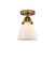 Nouveau 2 LED Semi-Flush Mount in Brushed Brass (405|288-1C-BB-G61-LED)